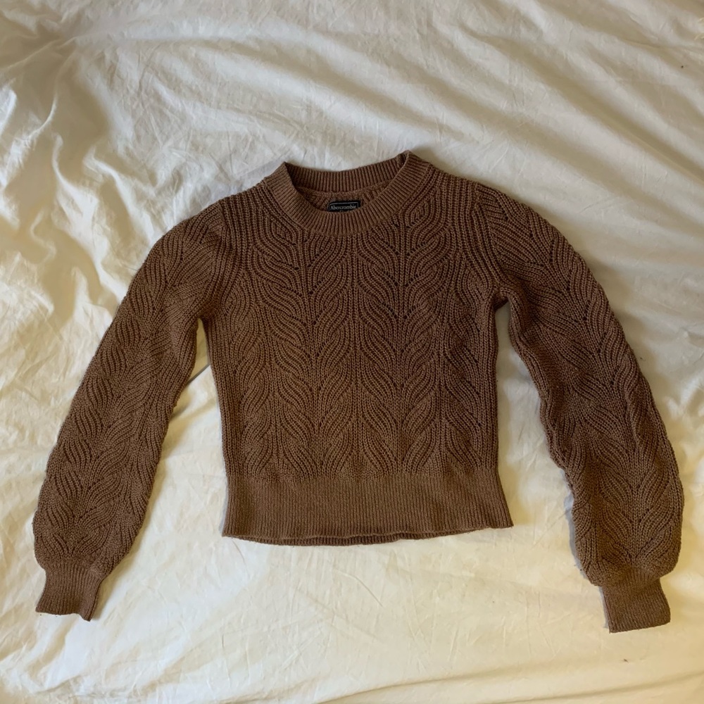 Abercrombie Women’s Puff Sleeve Crewneck Sweater